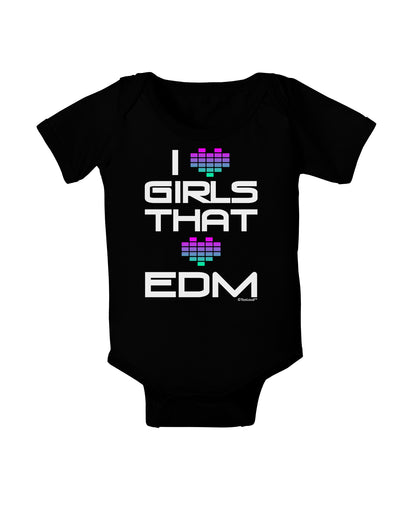 I Heart Girls That Heart EDM Baby Bodysuit Dark-Baby Romper-TooLoud-Black-06-Months-Davson Sales