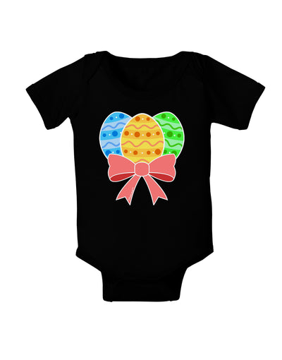 Easter Eggs With Bow Baby Bodysuit Dark by TooLoud-Baby Romper-TooLoud-Black-06-Months-Davson Sales