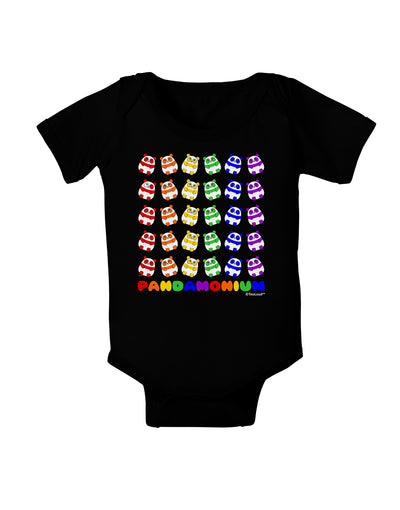 Pandamonium Rainbow Pandas Baby Bodysuit Dark by TooLoud-Baby Romper-TooLoud-Black-06-Months-Davson Sales