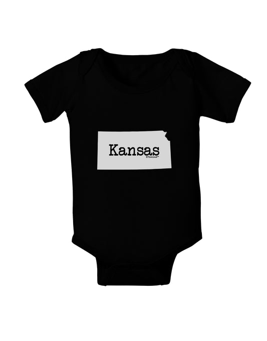 Kansas - United States Shape Baby Bodysuit Dark by TooLoud-Baby Romper-TooLoud-Black-06-Months-Davson Sales