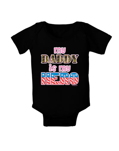 My Daddy is My Hero - Armed Forces - Pink Baby Bodysuit Dark by TooLoud-Baby Romper-TooLoud-Black-06-Months-Davson Sales