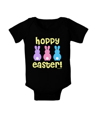 Three Easter Bunnies - Hoppy Easter Baby Bodysuit Dark by TooLoud-Baby Romper-TooLoud-Black-06-Months-Davson Sales