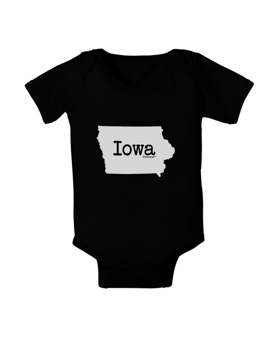 Iowa - United States Shape Baby Bodysuit Dark by TooLoud-Baby Romper-TooLoud-Black-06-Months-Davson Sales