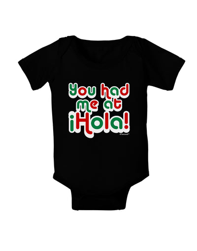 You Had Me at Hola - Mexican Flag Colors Baby Bodysuit Dark by TooLoud-Baby Romper-TooLoud-Black-06-Months-Davson Sales