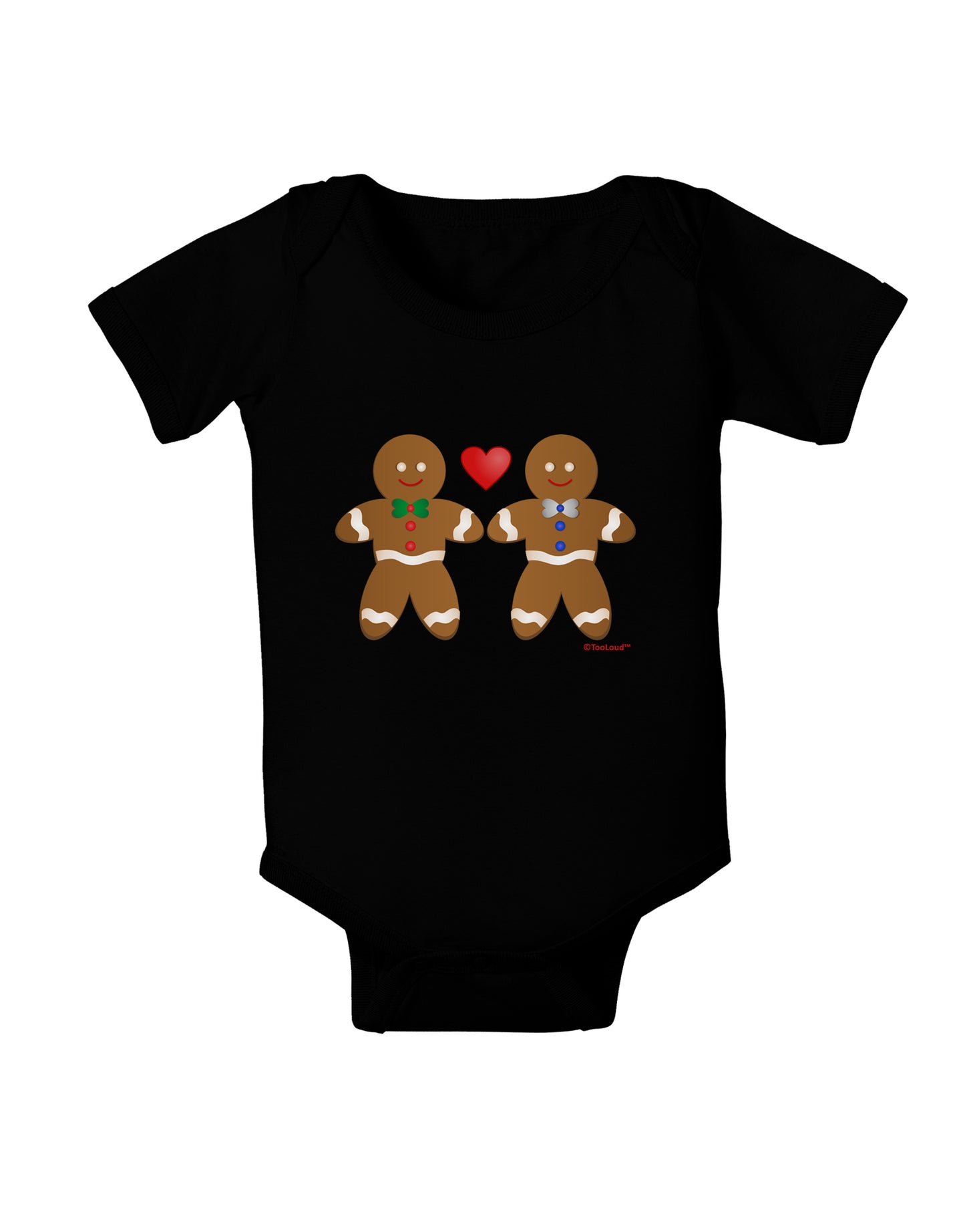 Gingerbread Man Couple Baby Bodysuit Dark by TooLoud-Baby Romper-TooLoud-Black-06-Months-Davson Sales
