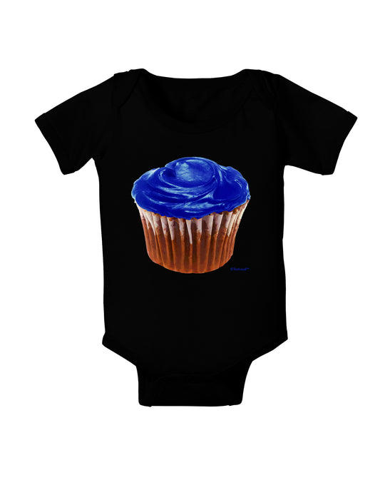 Giant Bright Blue Cupcake Baby Bodysuit Dark by TooLoud-Baby Romper-TooLoud-Black-06-Months-Davson Sales