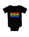 Rainbow Mustaches Gay Pride Flag Baby Bodysuit Dark-Baby Romper-TooLoud-Black-06-Months-Davson Sales