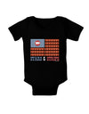 American Bacon Flag - Stars and Strips Baby Bodysuit Dark-Baby Romper-TooLoud-Black-06-Months-Davson Sales