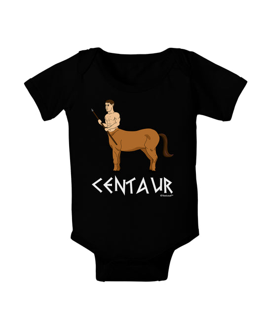 Greek Mythology Centaur Design - Color - Text Baby Bodysuit Dark by TooLoud-Baby Romper-TooLoud-Black-06-Months-Davson Sales