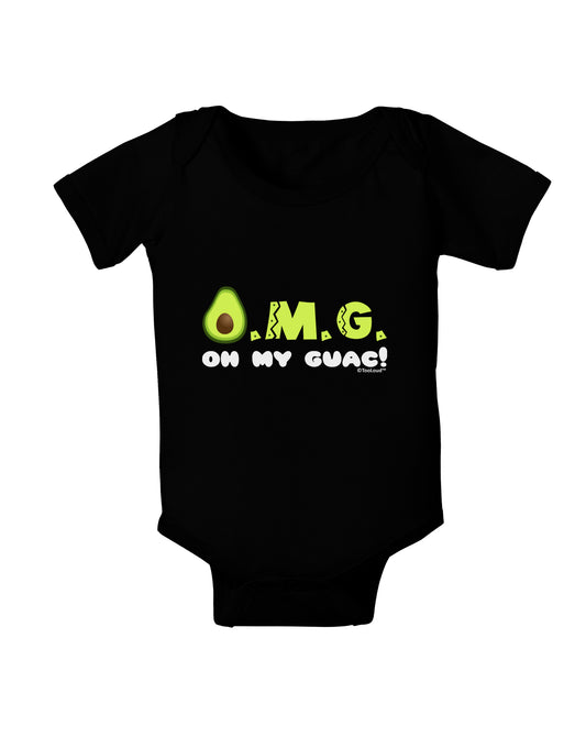 OMG - Oh My Guac - Guacamole Design Baby Bodysuit Dark by TooLoud-Baby Romper-TooLoud-Black-06-Months-Davson Sales