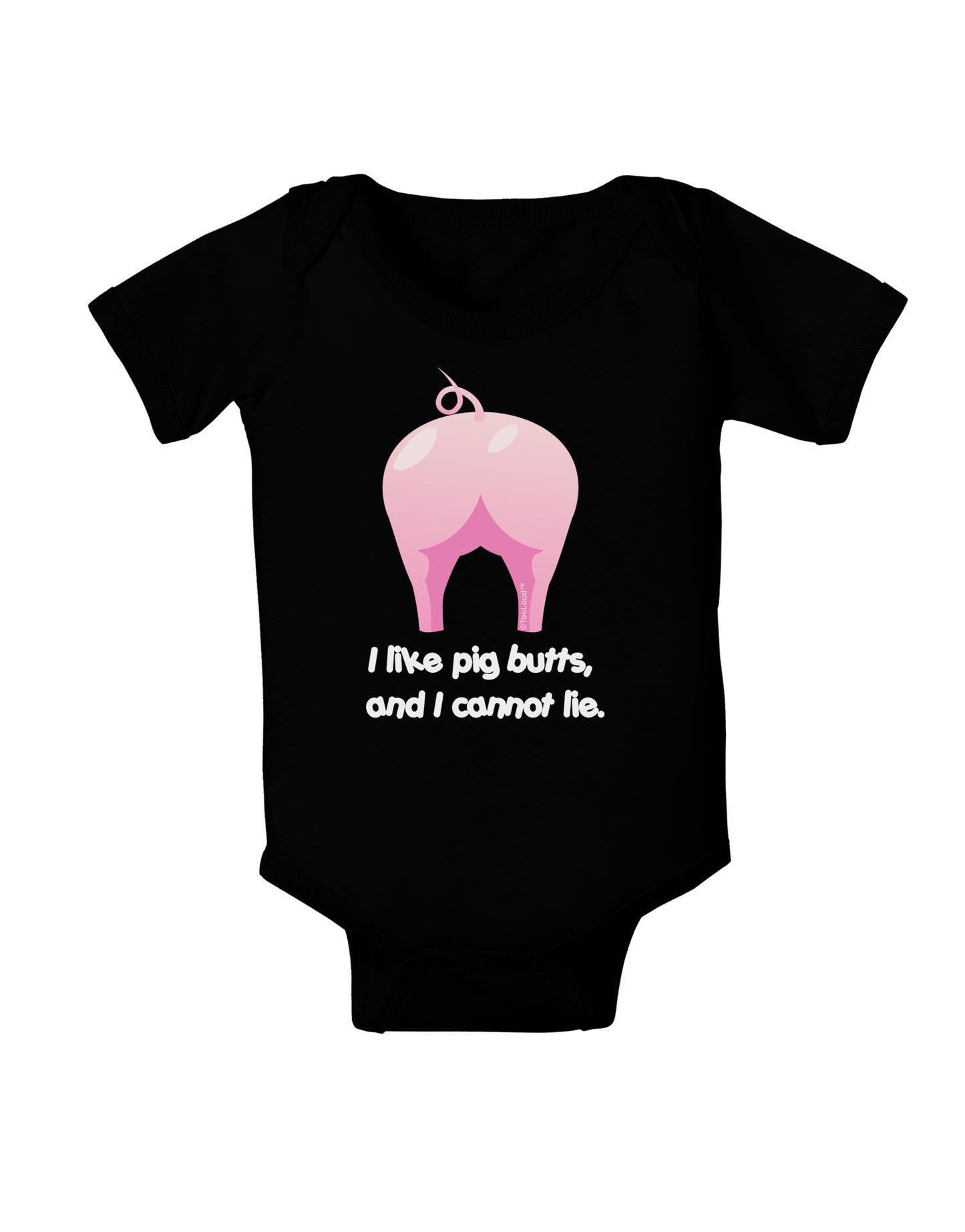 I Like Pig Butts - Funny Design Baby Bodysuit Dark by TooLoud-Baby Romper-TooLoud-Black-06-Months-Davson Sales