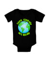 Think Globally Act Locally - Globe Baby Bodysuit Dark-Baby Romper-TooLoud-Black-06-Months-Davson Sales