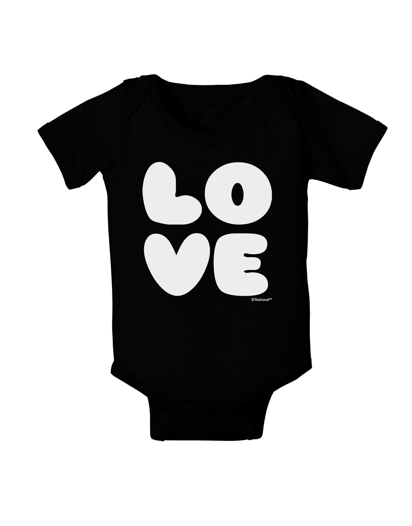 LOVE Text Baby Bodysuit Dark by TooLoud-Baby Romper-TooLoud-Black-06-Months-Davson Sales