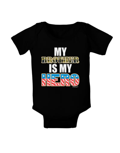 My Brother is My Hero - Armed Forces Baby Bodysuit Dark by TooLoud-Baby Romper-TooLoud-Black-06-Months-Davson Sales