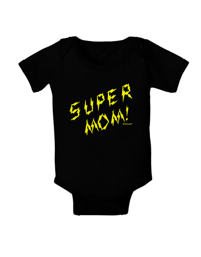 Super Mom - Lightening Bolt Design Baby Bodysuit Dark by TooLoud-Baby Romper-TooLoud-Black-06-Months-Davson Sales