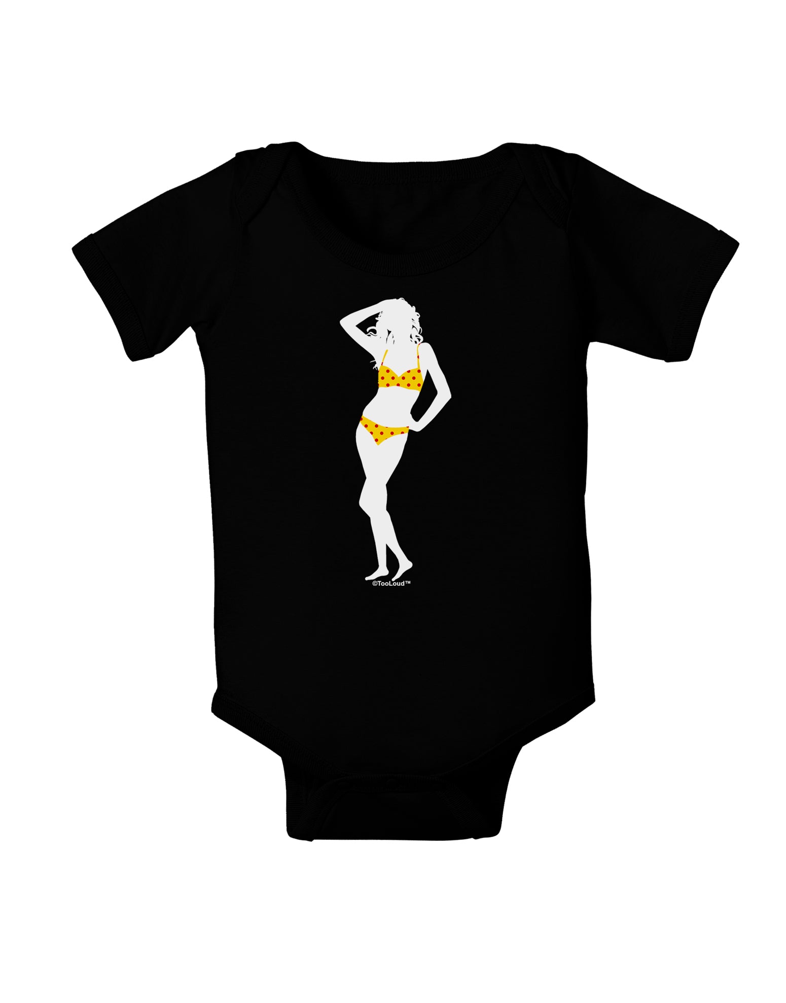 Polka Dot Bikini Shadow Baby Bodysuit Dark by TooLoud-Baby Romper-TooLoud-Black-06-Months-Davson Sales