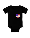 American Flag Faux Pocket Design Baby Bodysuit Dark by TooLoud-Baby Romper-TooLoud-Black-06-Months-Davson Sales