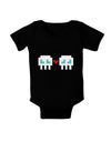 8-Bit Skull Love - Boy and Boy Baby Bodysuit Dark-Baby Romper-TooLoud-Black-06-Months-Davson Sales
