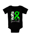 Hope for a Cure - Lime Green Ribbon Lyme Disease - Flowers Baby Bodysuit Dark-Baby Romper-TooLoud-Black-06-Months-Davson Sales