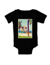 Lifeguard Station Watercolor Baby Bodysuit Dark-Baby Romper-TooLoud-Black-06-Months-Davson Sales