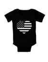 American Flag Heart Design - Stamp Style Baby Bodysuit Dark by TooLoud-Baby Romper-TooLoud-Black-06-Months-Davson Sales