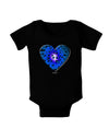 Water Droplet Heart Blue Baby Bodysuit Dark by TooLoud-Baby Romper-TooLoud-Black-06-Months-Davson Sales