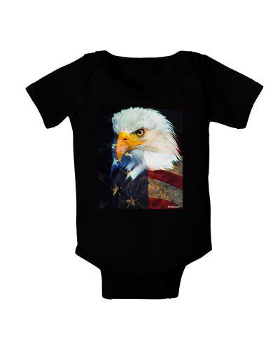 Patriotic Bald Eagle - American Flag Baby Bodysuit Dark by TooLoud-Baby Romper-TooLoud-Black-06-Months-Davson Sales