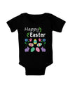 Happy Easter Design Baby Bodysuit Dark-Baby Romper-TooLoud-Black-06-Months-Davson Sales