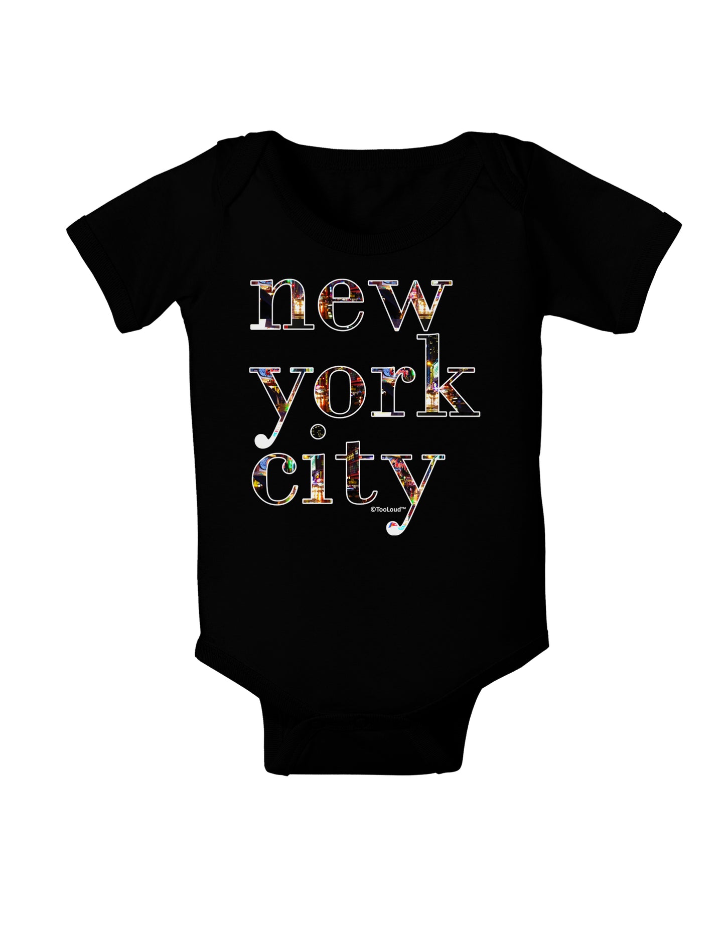 New York City - City Lights Baby Bodysuit Dark by TooLoud-Baby Romper-TooLoud-Black-06-Months-Davson Sales