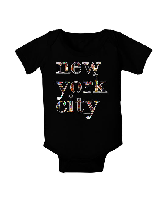 New York City - City Lights Baby Bodysuit Dark by TooLoud-Baby Romper-TooLoud-Black-06-Months-Davson Sales