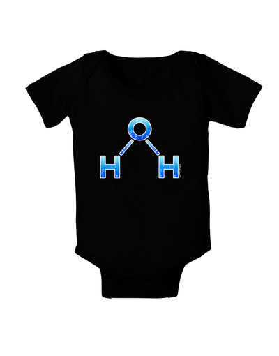 Water Molecule Baby Bodysuit Dark by TooLoud-Baby Romper-TooLoud-Black-06-Months-Davson Sales