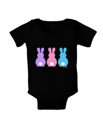 Three Easter Bunnies - Pastels Baby Bodysuit Dark by TooLoud-Baby Romper-TooLoud-Black-06-Months-Davson Sales