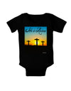 Three Crosses Sunrise - He Is Risen Baby Bodysuit Dark by TooLoud-Baby Romper-TooLoud-Black-06-Months-Davson Sales