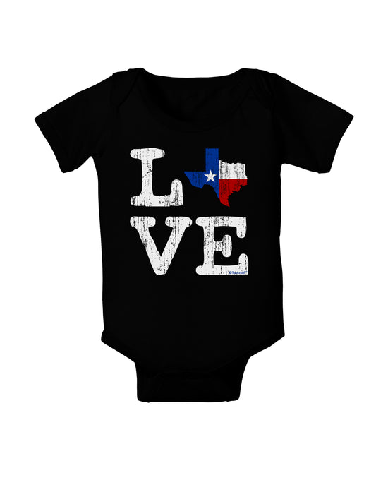 Texas Love Distressed Design Baby Bodysuit Dark by TooLoud-Baby Romper-TooLoud-Black-06-Months-Davson Sales