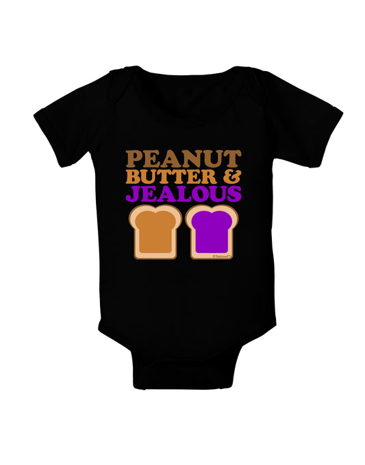 Peanut Butter and Jealous Baby Bodysuit Dark by TooLoud-Baby Romper-TooLoud-Black-06-Months-Davson Sales