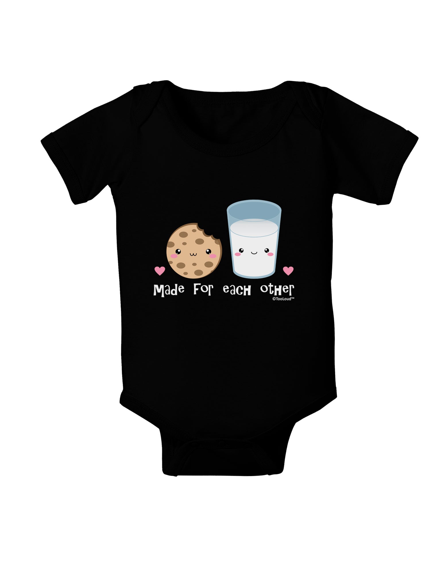 Cute Milk and Cookie - Made for Each Other Baby Bodysuit Dark by TooLoud-Baby Romper-TooLoud-Black-06-Months-Davson Sales