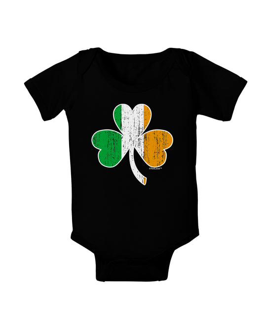 Irish Flag - Shamrock Distressed Baby Bodysuit Dark by TooLoud-Baby Romper-TooLoud-Black-06-Months-Davson Sales