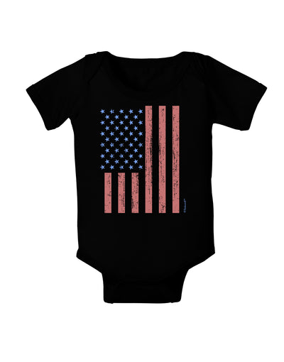 Red and Blue Stamp Style American Flag - Distressed Baby Bodysuit Dark by TooLoud-Baby Romper-TooLoud-Black-06-Months-Davson Sales