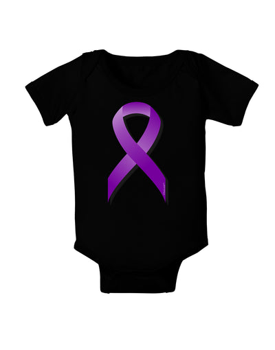 Crohn’s Disease Awareness Ribbon - Purple Baby Bodysuit Dark-Baby Romper-TooLoud-Black-06-Months-Davson Sales