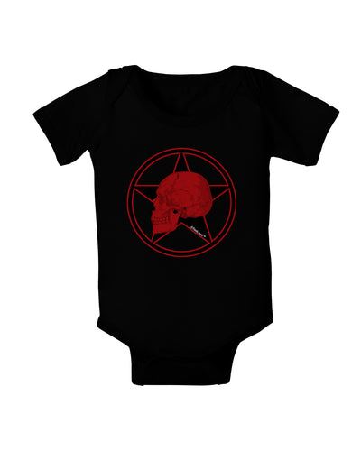 Blood Red Skull Baby Bodysuit Dark by TooLoud-Baby Romper-TooLoud-Black-06-Months-Davson Sales