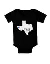 Texas State Y'all Design with Flag Heart Baby Bodysuit Dark by TooLoud-Baby Romper-TooLoud-Black-06-Months-Davson Sales