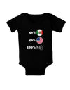 Mexican American 100 Percent Me Baby Bodysuit Dark-Baby Romper-TooLoud-Black-06-Months-Davson Sales