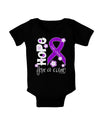 Hope for a Cure - Purple Ribbon Crohn’s Disease - Flowers Baby Bodysuit Dark-Baby Romper-TooLoud-Black-06-Months-Davson Sales
