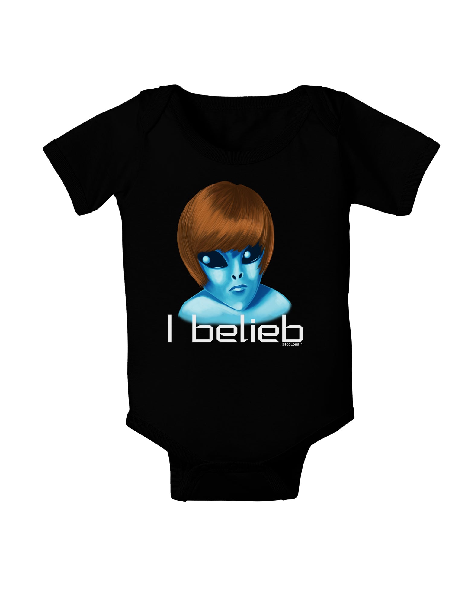 Extraterrestial - I Belieb Baby Bodysuit Dark by TooLoud-Baby Romper-TooLoud-Black-06-Months-Davson Sales
