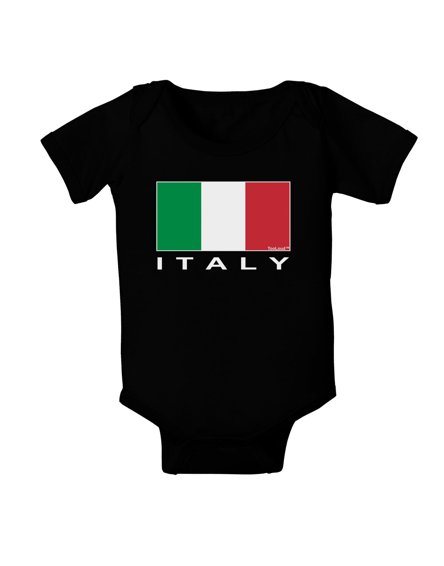 Italian Flag - Italy Text Baby Bodysuit Dark by TooLoud-Baby Romper-TooLoud-Black-06-Months-Davson Sales