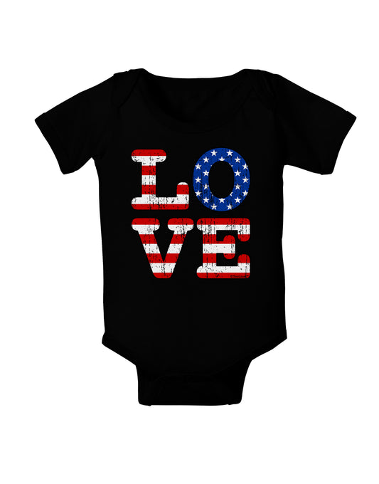 American Love Design - Distressed Baby Bodysuit Dark by TooLoud-Baby Romper-TooLoud-Black-06-Months-Davson Sales