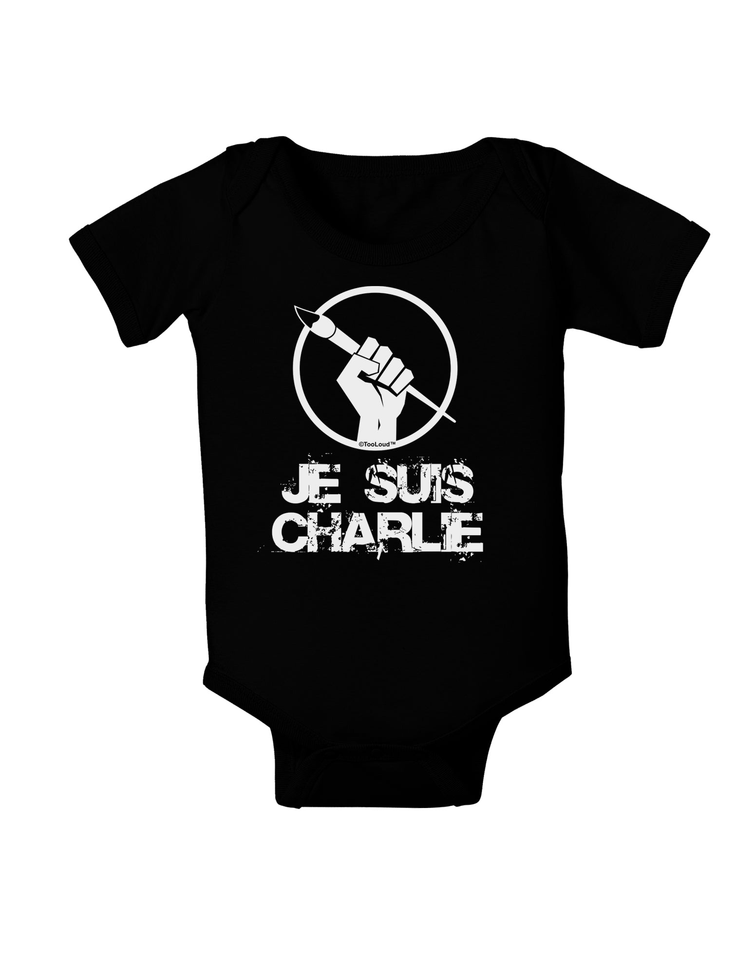 Je Suis Charlie Baby Bodysuit Dark-Baby Romper-TooLoud-Black-06-Months-Davson Sales