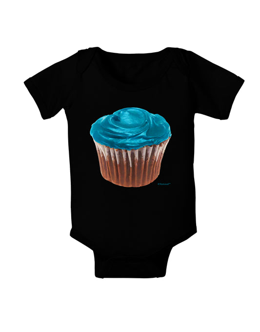 Giant Bright Turquoise Cupcake Baby Bodysuit Dark by TooLoud-Baby Romper-TooLoud-Black-06-Months-Davson Sales