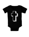 Simple Cross Design Black Distressed Baby Bodysuit Dark by TooLoud-Baby Romper-TooLoud-Black-06-Months-Davson Sales