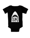 Save The Sharks Baby Bodysuit Dark-Baby Romper-TooLoud-Black-06-Months-Davson Sales